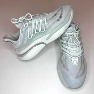 Adidas Women’s ALPHABOOST V1 SHOES Gray Sneakers Size- 9